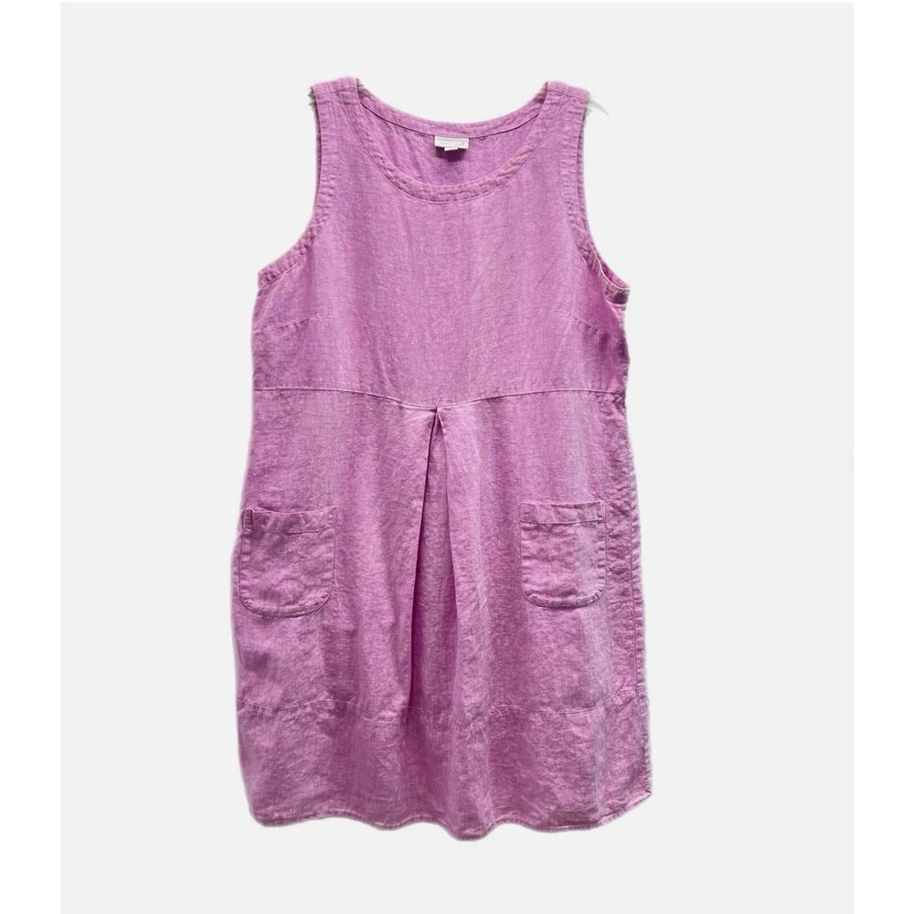 J. Jill Love Linen 100% Linen Sleeveless Shift Dress Pocket Dress Size Large